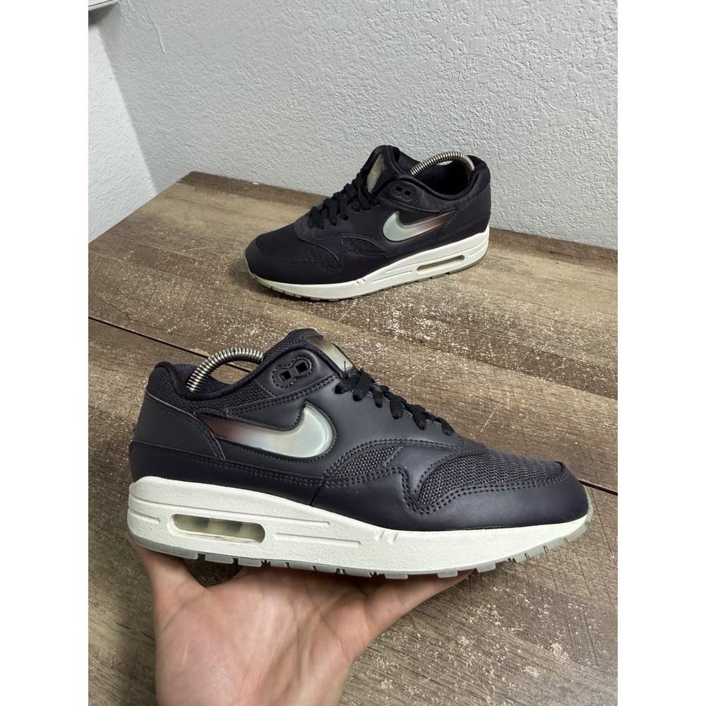 Nike Air Max 1 Women's Sneakers Size 9 Black Leather Jelly Jewel AT5248-001